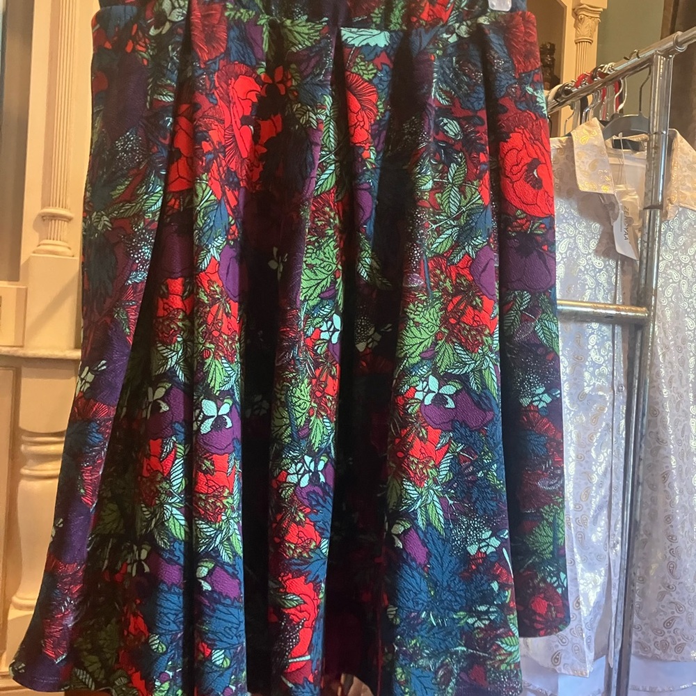 LuLaRoe Vibrant Floral Midi Skirt